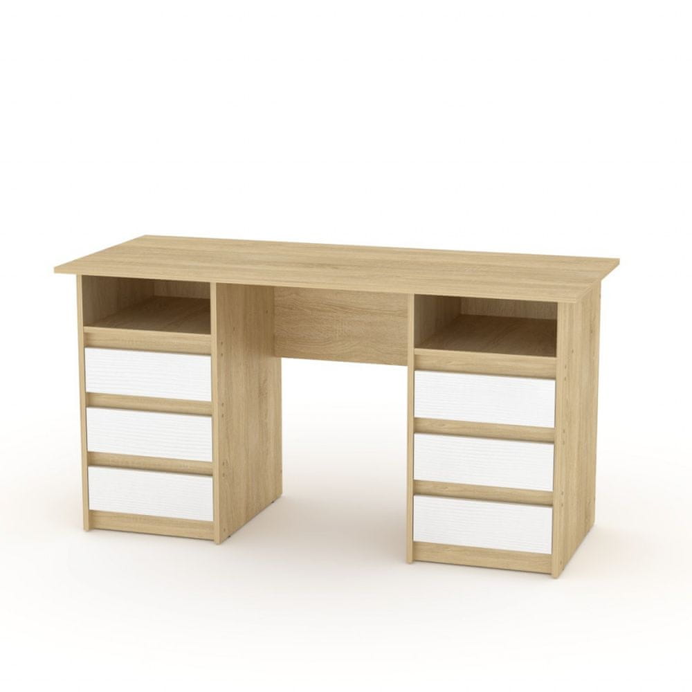eoshop Písací stôl DEKAN-3 ABS (Farba dreva: dub sonoma kombi)